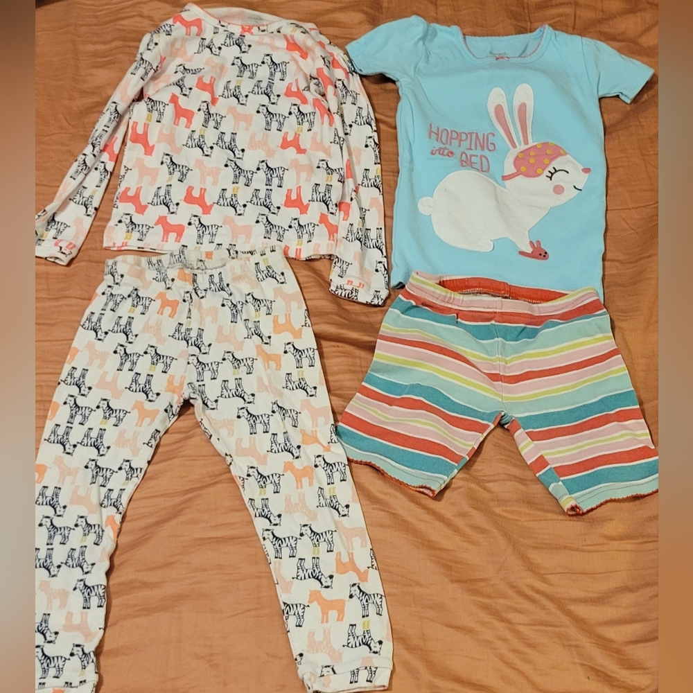 Carter's Bunny Pajama Sets Blue Grey